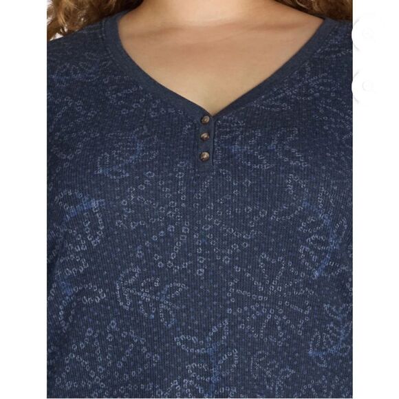 Women's Plus Cozy Waffle Henley Long Sleeve Shirt 2-Pack Size 2X - Picture 9 of 12